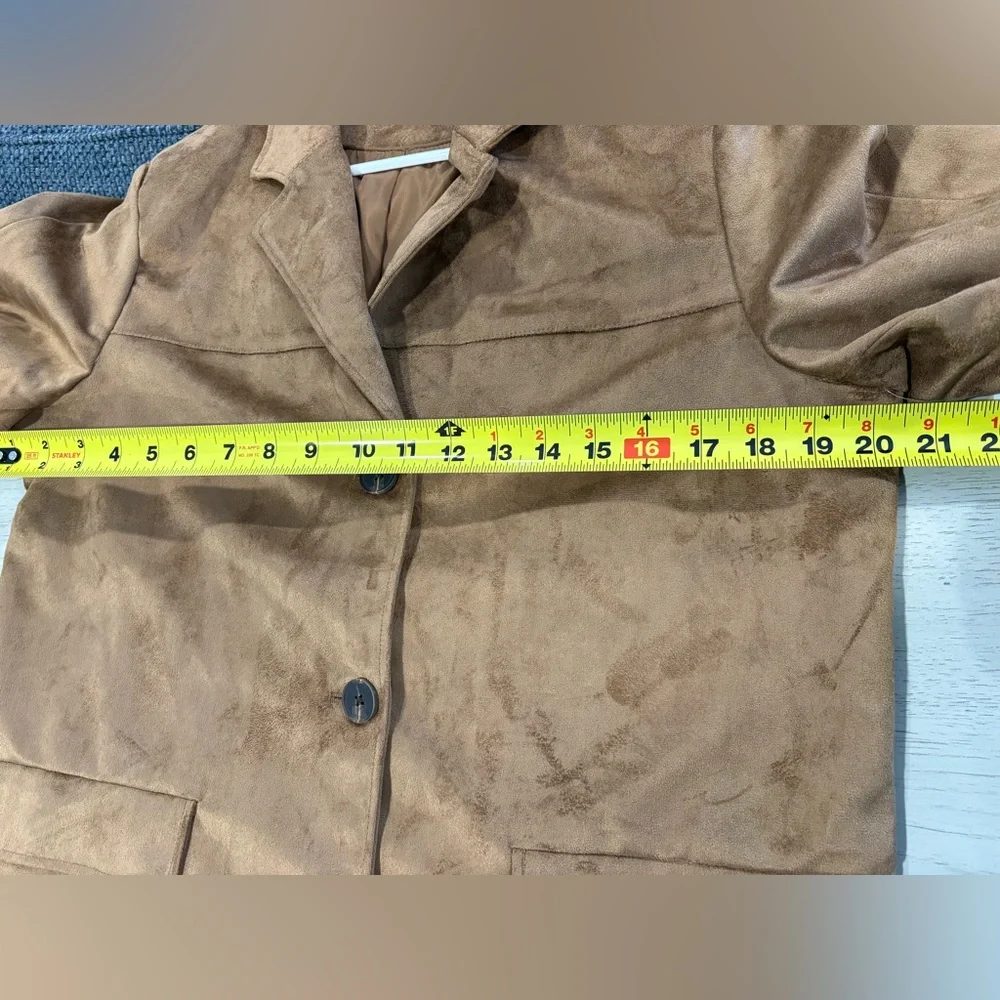 JustFab Tan Women's Blazer - Picture 7 of 10